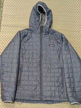 Patagonia Nanopuff Full Zip Hooded Jacket in Blue Sage Women's Size XL